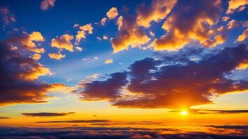 sky sunset over the clouds. photo