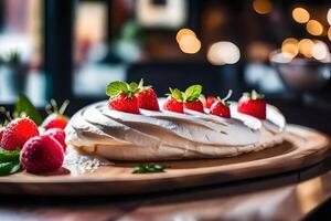 This text talks about a yummy dessert called Pavlova This text talks about why Pavlova is delicious and why it has significance There is a good restaurant at the rear of this location photo