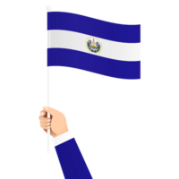 hand- Holding el Salvador nationaal vlag geïsoleerd transparant gemakkelijk illustratie png