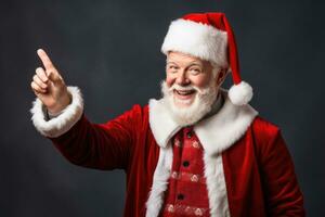 Teacher conducting a New Year lesson in festive attire isolated on a gradient background photo