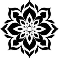 Mandala, Black and White Vector illustration