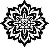 mandala - negro y blanco aislado icono - vector ilustración