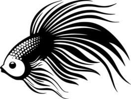 pescado - negro y blanco aislado icono - vector ilustración