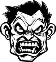 Zombie, Black and White Vector illustration