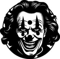 payaso - negro y blanco aislado icono - vector ilustración