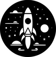 Space, Black and White Vector illustration