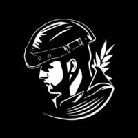 Soldier - Black and White Isolated Icon - Vector illustration