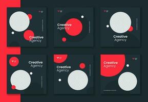 Creative social media square pattern template, Social media bundle, set of corporate post, colorful collection of business post vector