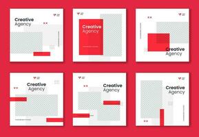 Creative social media square pattern template, Social media bundle, set of corporate post, colorful collection of business post vector