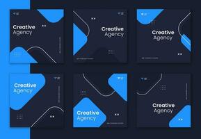 Creative social media square pattern template, Social media bundle, set of corporate post, colorful collection of business post vector