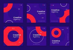 Creative social media square pattern template, Social media bundle, set of corporate post, colorful collection of business post vector