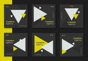 Creative social media square pattern template, Social media bundle, set of corporate post, colorful collection of business post vector