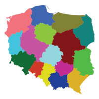 Poland map. Map of Poland in administrative regions png