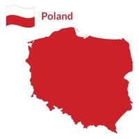 Map of Poland with Poland national flag vector