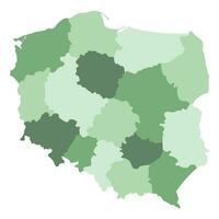 Poland map. Map of Poland in administrative regions vector