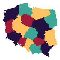 Poland map. Map of Poland in administrative regions vector