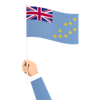 Hand Holding Tuvalu National Flag Isolated Transparent Simple Illustration png