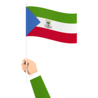 Hand Holding Equatorial Guinea National Flag Isolated Transparent Simple Illustration png