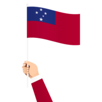 main en portant samoa nationale drapeau isolé transparent Facile illustration png