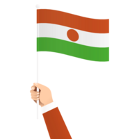 Hand halten Niger National Flagge isoliert transparent einfach Illustration png