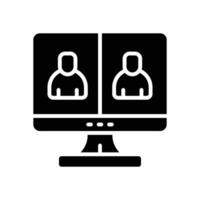 online interview glyph icon. vector icon for your website, mobile, presentation, and logo design.