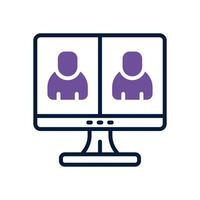 online interview dual tone icon. vector icon for your website, mobile, presentation, and logo design.