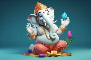 Kid lord Ganesh god. Generate Ai photo