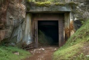 Entrada abandonado mío. generar ai foto