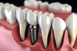 dental implante tratamiento oral. generar ai foto