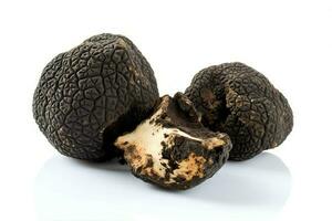Cut whole black truffles. Generate Ai photo