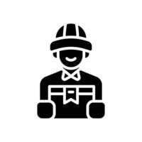 delivery man glyph icon. vector icon for your website, mobile, presentation, and logo design.