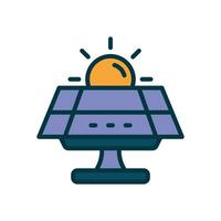 solar panel filled color icon. vector icon for your website, mobile, presentation, and logo design.