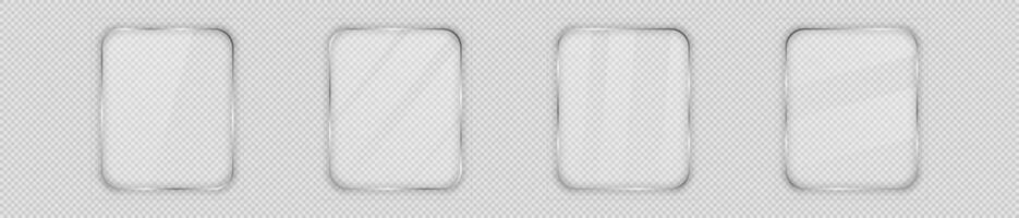 Glass plate in rounded vertical frame vector