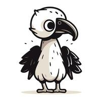 Cute cartoon vulture. Vector illustration isolated on white background.
