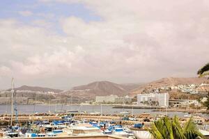 a marina with boats docked in it photo