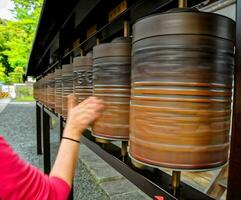 Metal Buddhist bells photo