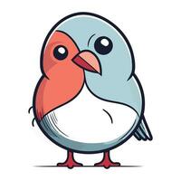 Bullfinch cartoon vector illustration. Cute little bird character.