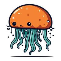 Cartoon jellyfish. Vector illustration of a cute jellyfish.