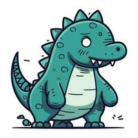 Cute cartoon dinosaur. Vector illustration of a funny dinosaur. Cartoon dinosaur.