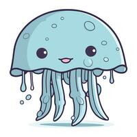 Cartoon jellyfish. Vector illustration of a cartoon jellyfish.