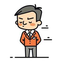 Businessman line icon. Cartoon illustration of businessman line icon for web design vector