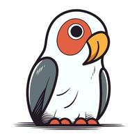 Parrot vector illustration. Isolated parrot on white background.