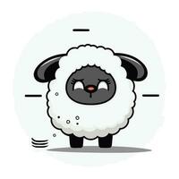 Cute sheep cartoon character vector illustration. Cute cartoon sheep.