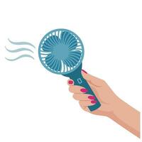 Illustration of portable electric hand fan for travelling vector