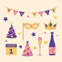 New Year Celebration theme vector art. Decoration in simple art style