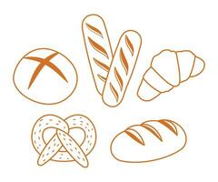 Bakery theme icon simple vector arts. Aesthetic bakery bread vector