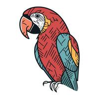 Colorful parrot isolated on a white background. Vector illustration.