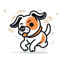 Cartoon dog vector illustration. Cute cartoon dog vector icon.