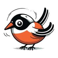 Bullfinch bird isolated on a white background. Vector illustration.