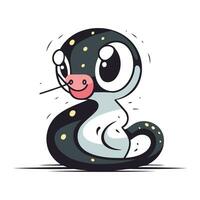 Cute cartoon snake. Vector illustration. Isolated on white background.